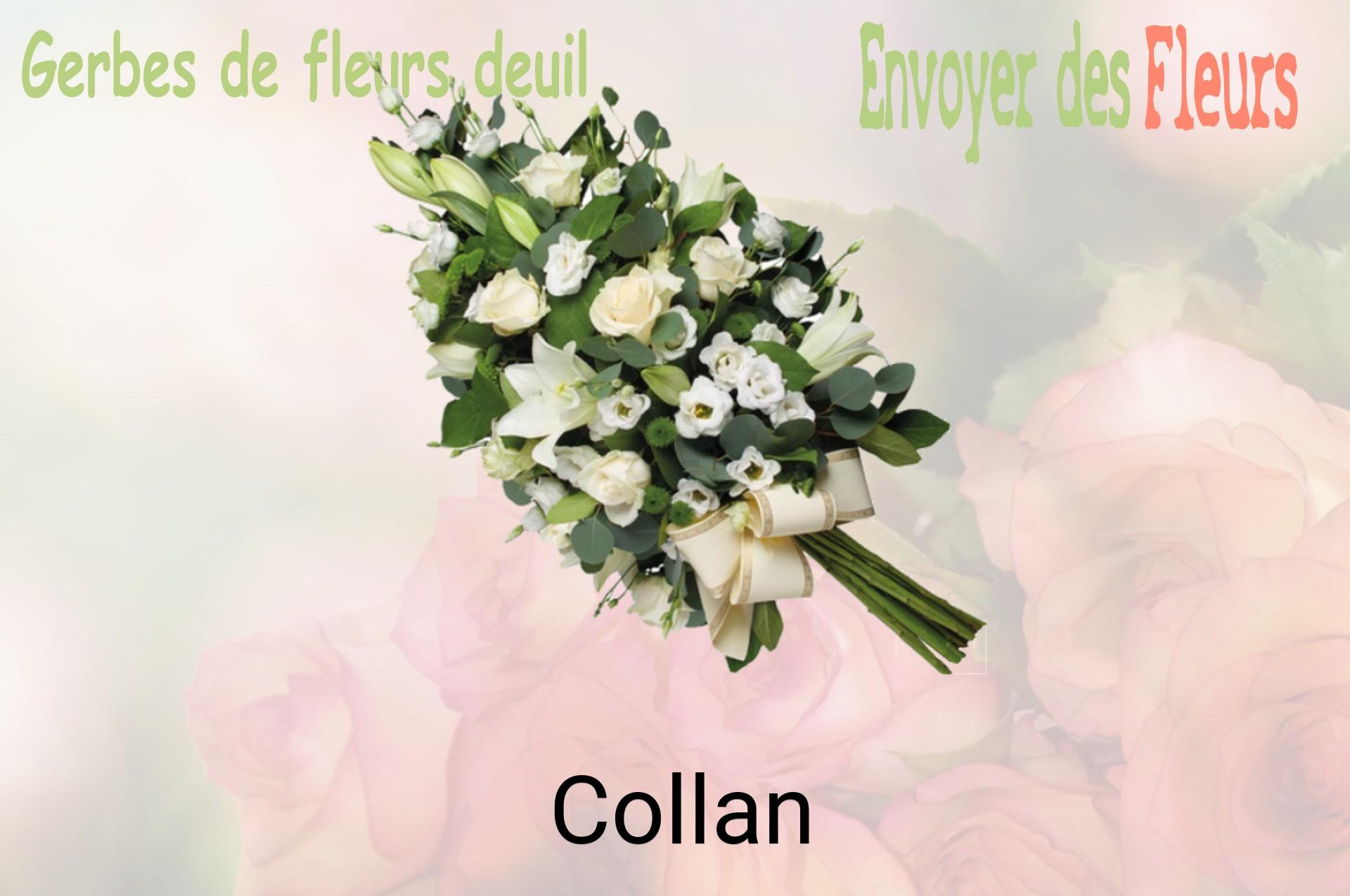 Gerbe de fleurs de deuil livrée à Collan